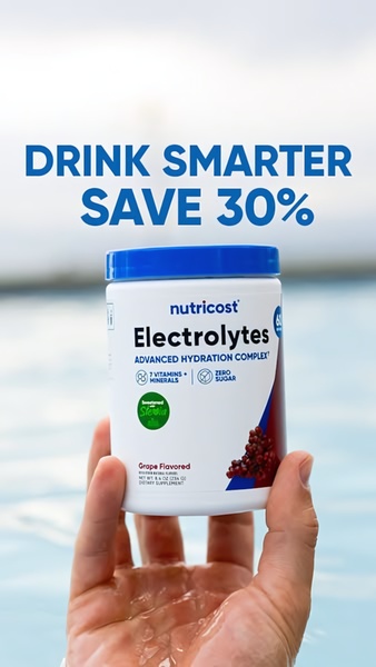 electrolyte powder, hydration supplement, sports drink mix, electrolyte drink, workout supplement, fitness nutrition, hydration powder, sale promotion, lifestyle, fresh, trustworthy, blue, neutral